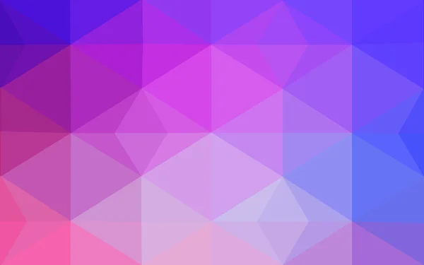 Mehrfarbiges rosafarbenes, blaues polygonales Designmuster, das aus Dreiecken und Farbverlauf im Origami-Stil besteht. — Stockvektor
