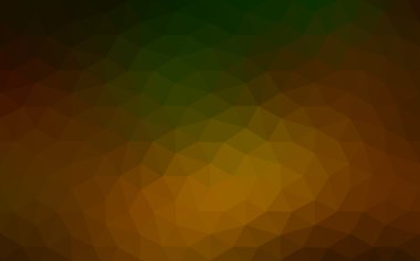 Üçgenler ve degrade origami tarzı oluşur çok renkli koyu yeşil, sarı, turuncu poligonal tasarım deseni.