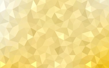 Üçgenler ve degrade origami tarzında oluşan sarı poligonal tasarım deseni.