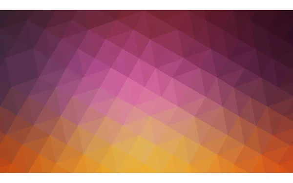 Mehrfarbiges rosafarbenes, gelbes polygonales Muster, das aus Dreiecken und einem Farbverlauf im Origami-Stil besteht. — Stockvektor