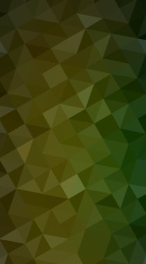 Üçgenler ve degrade origami tarzı oluşur çok renkli koyu yeşil, sarı, turuncu poligonal tasarım illüstrasyon.