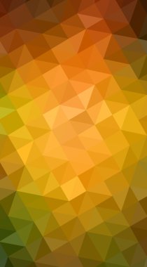 Üçgenler ve degrade origami tarzı oluşur çok renkli koyu yeşil, sarı, turuncu poligonal tasarım illüstrasyon.