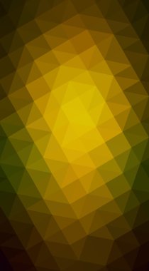 Üçgenler ve degrade origami tarzı oluşur çok renkli koyu yeşil, sarı, turuncu poligonal tasarım illüstrasyon.