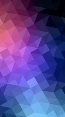 Üçgenler ve degrade origami tarzı oluşur çok renkli koyu mavi, kırmızı kenarlı tasarım illüstrasyon.