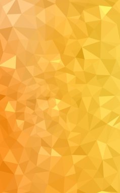 Üçgenler ve degrade origami tarzında oluşan sarı poligonal tasarım deseni.