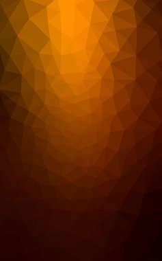 Üçgenler ve degrade origami tarzında oluşan koyu turuncu poligonal tasarım deseni.