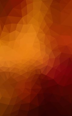 Üçgenler ve degrade origami tarzında oluşan koyu turuncu poligonal tasarım deseni.