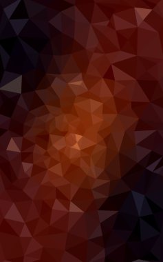 Üçgenler ve degrade origami tarzında oluşan koyu turuncu poligonal tasarım deseni.