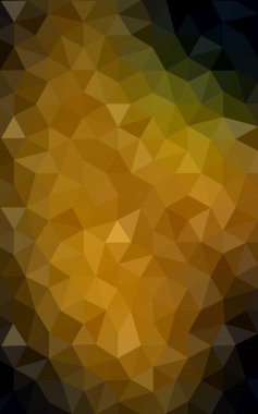 Üçgenler ve degrade origami tarzı oluşur çok renkli koyu yeşil, sarı, turuncu poligonal tasarım deseni.