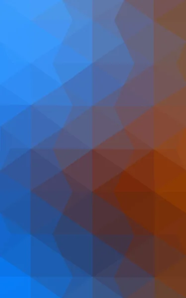 Mehrfarbiges blaues, gelbes, orangefarbenes polygonales Muster, das aus Dreiecken und einem Farbverlauf im Origami-Stil besteht. — Stockfoto