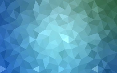 Üçgenler ve degrade origami tarzı oluşur çok renkli yeşil, mavi köşeli tasarım deseni.