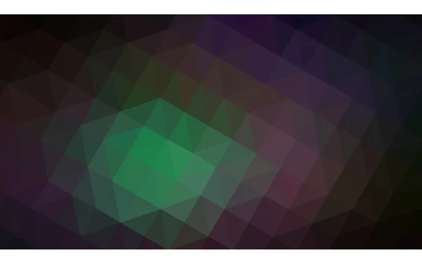 Dunkelgrüne polygonale Muster, die aus Dreiecken und einem Farbverlauf im Origami-Stil bestehen. — Stockvektor