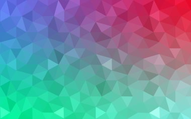 Üçgenler ve degrade origami tarzı oluşur çok renkli kırmızı, yeşil köşeli tasarım deseni.