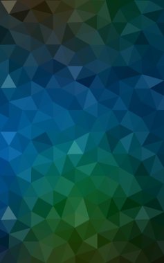 Üçgenler ve degrade origami tarzı oluşur çok renkli koyu yeşil, mavi köşeli tasarım deseni.