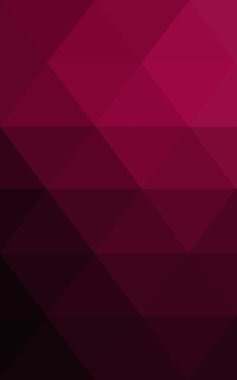 Üçgenler ve degrade origami tarzında oluşan koyu pembe poligonal tasarım deseni.