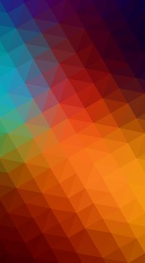 Üçgenler ve degrade origami tarzı oluşur çok renkli koyu poligonal tasarım illüstrasyon.