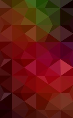 Üçgenler ve degrade origami tarzı oluşur çok renkli koyu kırmızı, yeşil köşeli tasarım deseni.