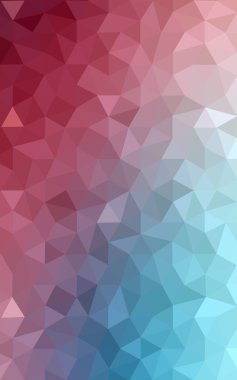 Üçgenler ve degrade origami tarzı oluşur çok renkli mavi, kırmızı kenarlı tasarım deseni.