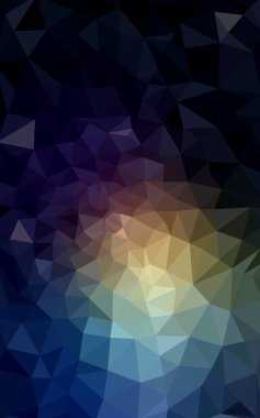 Üçgenler ve degrade origami tarzı oluşur çok renkli koyu poligonal tasarım deseni.