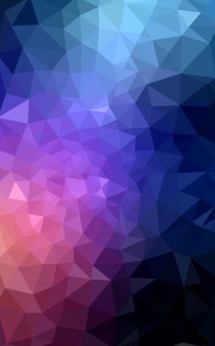 Üçgenler ve degrade origami tarzı oluşur çok renkli koyu mavi, kırmızı kenarlı tasarım deseni.