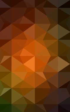 Üçgenler ve degrade origami tarzı oluşur çok renkli koyu yeşil, sarı, turuncu poligonal tasarım deseni.