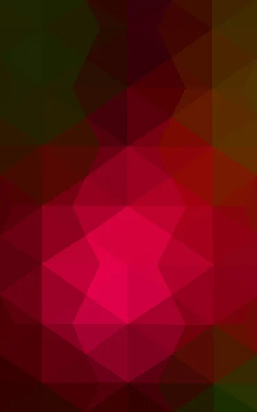 Multicolore rouge foncé, motif polygonal vert, qui se composent de triangles et de dégradé dans le style origami . — Photo