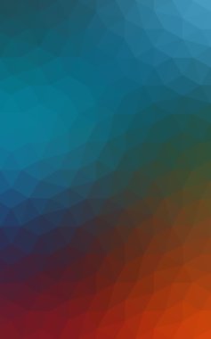 Üçgenler ve degrade origami tarzı oluşur çok renkli mavi, kırmızı kenarlı tasarım deseni.