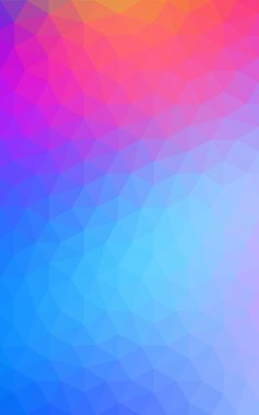 Üçgenler ve degrade origami tarzı oluşur çok renkli mavi, kırmızı kenarlı tasarım deseni.