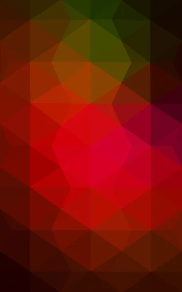 三角形と折り紙スタイルの勾配から成っている多色暗い赤、緑の多角形デザイン パターン. — ストック写真