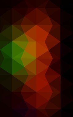 Üçgenler ve degrade origami tarzı oluşur çok renkli koyu kırmızı, yeşil köşeli tasarım deseni.