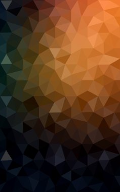 Üçgenler ve degrade origami tarzında oluşan koyu turuncu poligonal tasarım deseni.