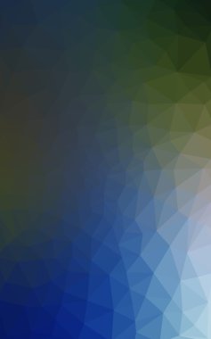 Üçgenler ve degrade origami tarzı oluşur çok renkli koyu yeşil, mavi köşeli tasarım deseni.