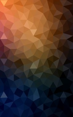 Üçgenler ve degrade origami tarzında oluşan koyu turuncu poligonal tasarım deseni.