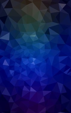 Üçgenler ve degrade origami tarzı oluşur çok renkli koyu yeşil, mavi köşeli tasarım deseni.