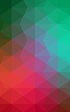 Üçgenler ve degrade origami tarzı oluşur çok renkli kırmızı, yeşil köşeli tasarım deseni.