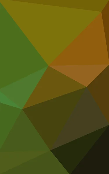 Motif polygonal multicolore vert foncé, jaune, orange, composé de triangles et de dégradés de style origami . — Photo