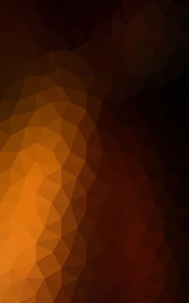 Tmavě oranžové polygonální návrhový vzor, který se skládají z trojúhelníků a gradient v origami stylu. — Stock fotografie