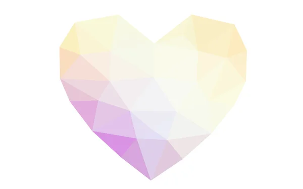 Multicolor serca na białym tle na białym tle z wzór, składający się z trójkątów. — Wektor stockowy