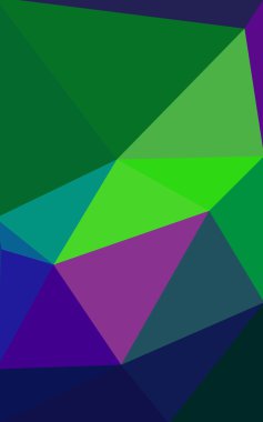 Üçgenler ve degrade origami tarzı oluşur çok renkli koyu yeşil, mavi köşeli tasarım deseni.