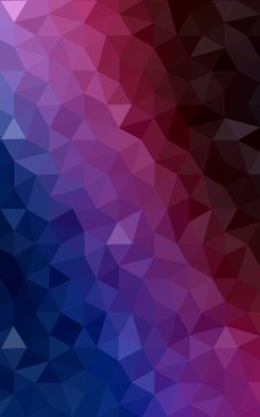 Üçgenler ve degrade origami tarzı oluşur çok renkli koyu mavi, kırmızı kenarlı tasarım deseni.