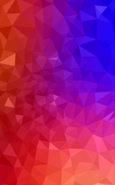 Üçgenler ve degrade origami tarzı oluşur çok renkli mavi, kırmızı kenarlı tasarım deseni.