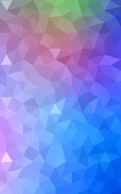 Üçgenler ve degrade origami tarzı oluşur çok renkli mavi, kırmızı kenarlı tasarım deseni.