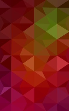 Üçgenler ve degrade origami tarzı oluşur çok renkli koyu kırmızı, yeşil köşeli tasarım deseni.