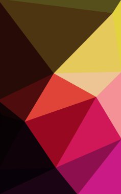 Üçgenler ve degrade origami tarzı oluşur çok renkli koyu pembe, sarı poligonal tasarım deseni.