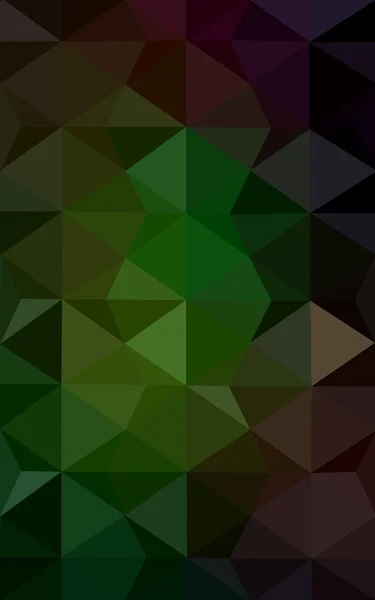 Multicolor dark red, green polygonal design pattern, which consist of triangles and gradient in origami style.