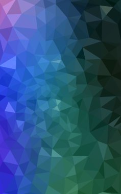Üçgenler ve degrade origami tarzı oluşur çok renkli yeşil, mavi köşeli tasarım deseni.