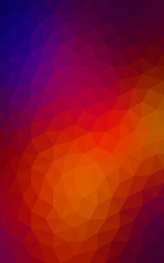 Üçgenler ve degrade origami tarzı oluşur çok renkli koyu mavi, kırmızı kenarlı tasarım deseni.