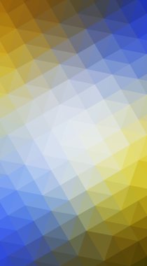 Çok renkli mavi, sarı, turuncu poligonal tasarlamak, w