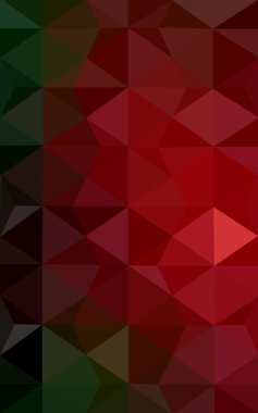 Üçgenler ve degrade origami tarzı oluşur çok renkli koyu kırmızı, yeşil köşeli tasarım deseni.