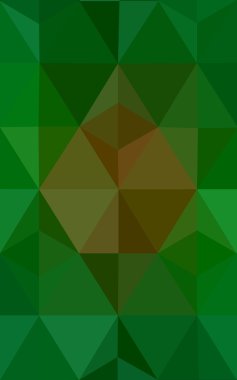 Üçgenler ve degrade origami tarzı oluşur çok renkli koyu yeşil, sarı, turuncu poligonal tasarım deseni.